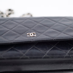 Chanel Lambskin Wallet On Chain WOC Black Series 19
