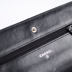 Chanel Lambskin Wallet On Chain WOC Black Series 19