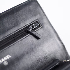 Chanel Lambskin Wallet On Chain WOC Black Series 19