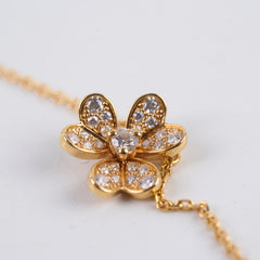 Van Cleef & Arpels Mini Frivole 18k Pink Gold Diamond Necklace 2021