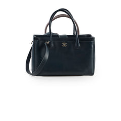 Chanel Executive Cerf Tote Navy Silver HW