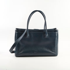 Chanel Executive Cerf Tote Navy Silver HW
