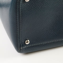 Chanel Executive Cerf Tote Navy Silver HW