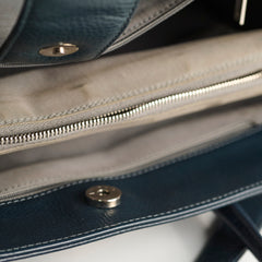 Chanel Executive Cerf Tote Navy Silver HW