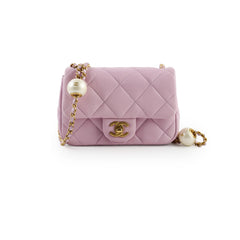 Chanel Pearl Adjustable Strap Mini Pink  (microchip)