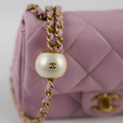 Chanel Pearl Adjustable Strap Mini Pink  (microchip)