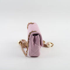 Chanel Pearl Adjustable Strap Mini Pink  (microchip)