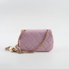 Chanel Pearl Adjustable Strap Mini Pink  (microchip)