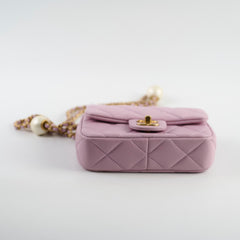 Chanel Pearl Adjustable Strap Mini Pink  (microchip)