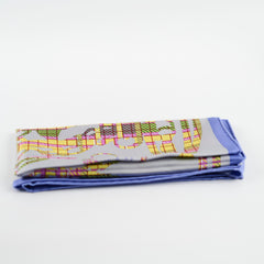 Hermes Scarf 42 x 42 Purple/Yellow/Pink/Grey
