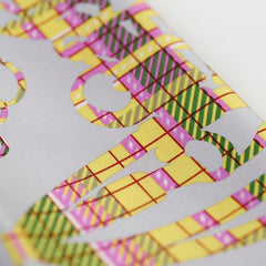 Hermes Scarf 42 x 42 Purple/Yellow/Pink/Grey