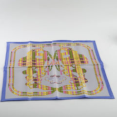 Hermes Scarf 42 x 42 Purple/Yellow/Pink/Grey