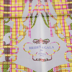 Hermes Scarf 42 x 42 Purple/Yellow/Pink/Grey