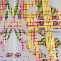 Hermes Scarf 42 x 42 Purple/Yellow/Pink/Grey