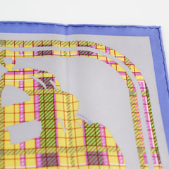 Hermes Scarf 42 x 42 Purple/Yellow/Pink/Grey