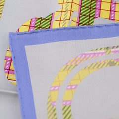 Hermes Scarf 42 x 42 Purple/Yellow/Pink/Grey