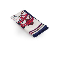 Hermes Scarf 42 x 42 Navy/Red/White