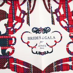 Hermes Scarf 42 x 42 Navy/Red/White