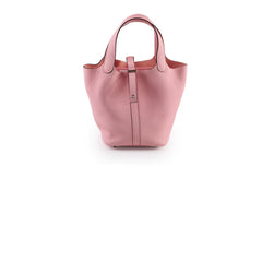 Hermes Rose Sakura Picotin 18 Clemence Leather U Stamp