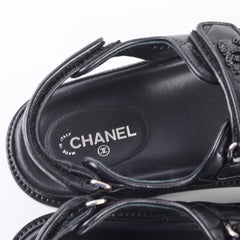 Chanel Dad Sandals Black Size 38