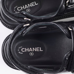 Chanel Dad Sandals Black Size 38