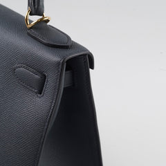 Hermes Kelly 28 Gris Misty Epsom Permabrass HW W Stamp