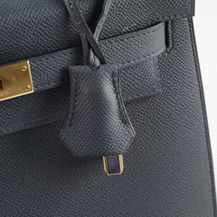 Hermes Kelly 28 Gris Misty Epsom Permabrass HW W Stamp