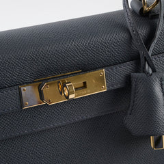 Hermes Kelly 28 Gris Misty Epsom Permabrass HW W Stamp