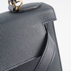 Hermes Kelly 28 Gris Misty Epsom Permabrass HW W Stamp