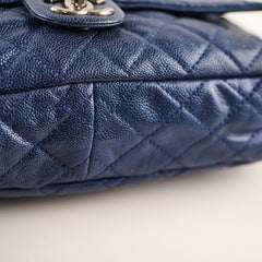 Chanel Caviar Easy Flap Blue Series 16