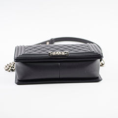Chanel Caviar Old Medium Boy Black Series 28