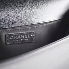 Chanel Caviar Old Medium Boy Black Series 28