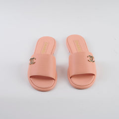 Chanel Sandals Peach Size 38.5