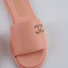 Chanel Sandals Peach Size 38.5