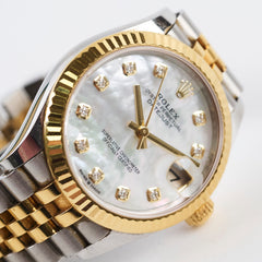 Rolex Two Toned 31mm Datejust Mother of Pearl with Diamond Dial Watch 278273 2022