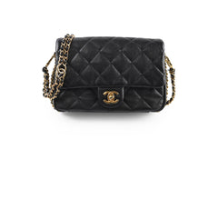Chanel Seasonal Caviar Mini Flap Black Microchip