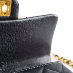 Chanel Seasonal Caviar Mini Flap Black Microchip
