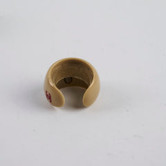 Chanel Vintage Open Rings- Coco Beige and Pearlescent CC (2001)