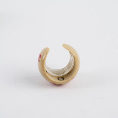 Chanel Vintage Open Rings- Coco Beige and Pearlescent CC (2001)