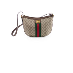 Gucci Ophidia Half-Moon Hobo Bag Brown