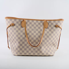 Louis Vuitton Neverfull MM Damier Azur (with Pouch)