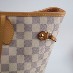 Louis Vuitton Neverfull MM Damier Azur (with Pouch)