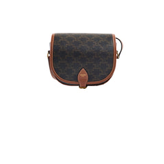 Celine Triomphe Medium Folco Crossbody Bag Tan