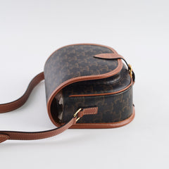 Celine Triomphe Medium Folco Crossbody Bag Tan