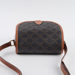 Celine Triomphe Medium Folco Crossbody Bag Tan