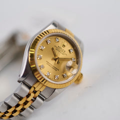 Rolex Vintage Datejust 26mm Two Toned with Diamond Dial Watch