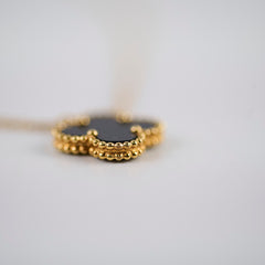 Van Cleef & Arpels Vintage Onyx Alhambra Necklace
