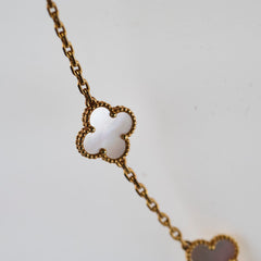 Van Cleef & Arpels Vintage Alhambra 10 Motifs White Mother of Pearl Necklace