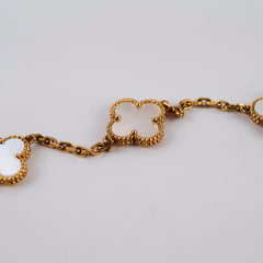 Van Cleef & Arpels Vintage Alhambra 10 Motifs White Mother of Pearl Necklace