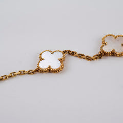 Van Cleef & Arpels Vintage Alhambra 10 Motifs White Mother of Pearl Necklace